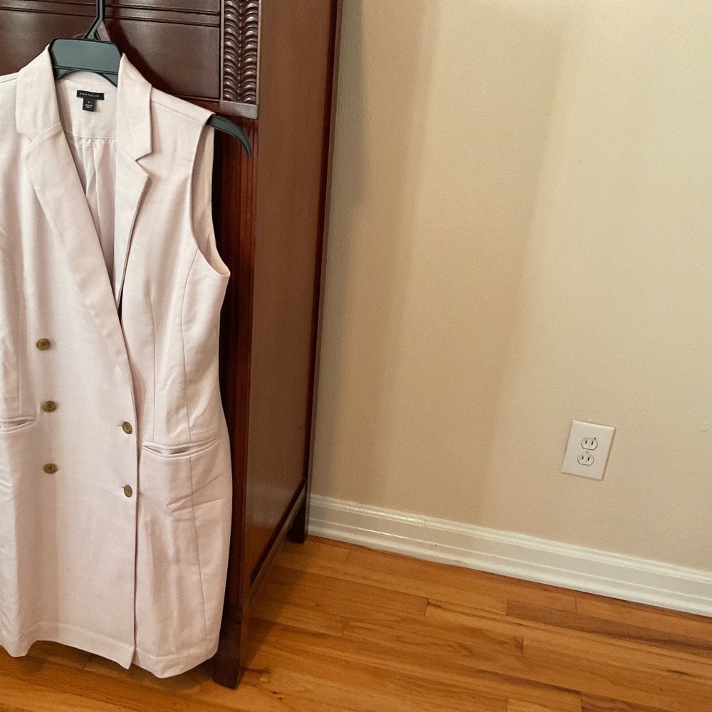 Ladies light lavender  NWOT size 8 Ann Taylor double-breasted button-up dress.